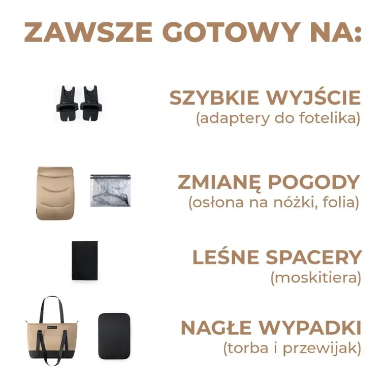 Kinderkraft, Prime 2, wózek wielofunkcyjny, 2w1, Sandrose Beige