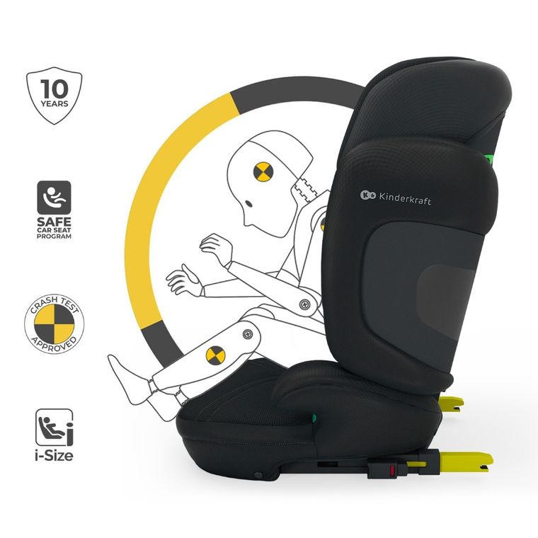 Kinderkraft, XPAND 2 PRO, i-Size, fotelik samochodowy, graphite black, 100-150 cm