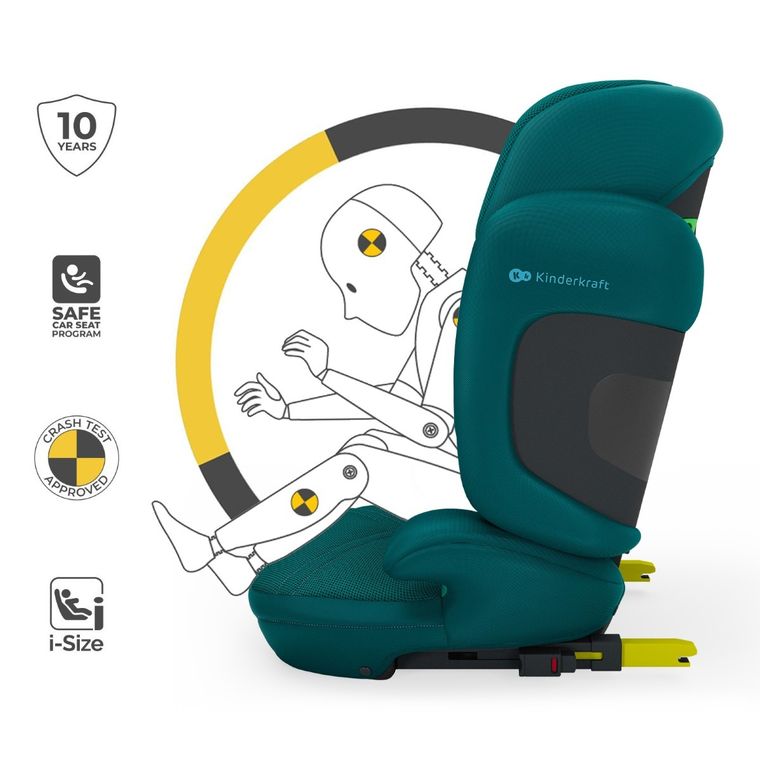 Kinderkraft, XPAND 2 PRO, i-Size, fotelik samochodowy, green, 100-150 cm