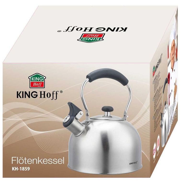 Kinghoff, czajnik z gwizdkiem, srebrny, 2,5l