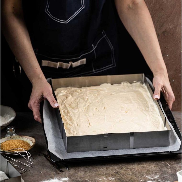 Kinghoff, forma regulowana, rant do ciast tortów, prostokątna