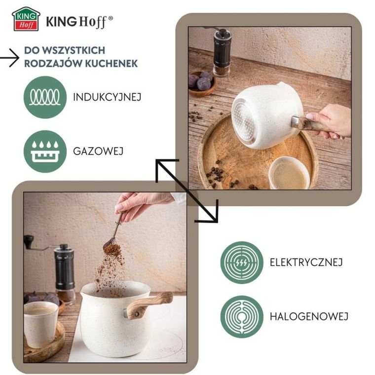 Kinghoff, tygielek marmurkowy do kawy po turecku, 1,8l, kh-1982