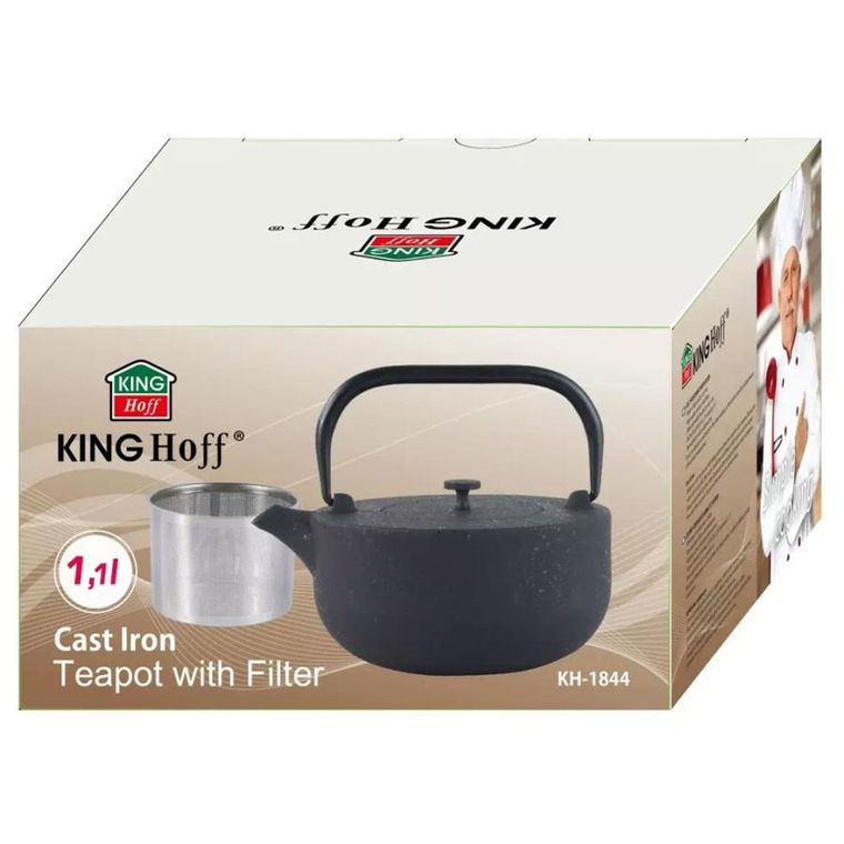 Kinghoff, zaparzacz żeliwny dzbanek z filtrem, 1.1l