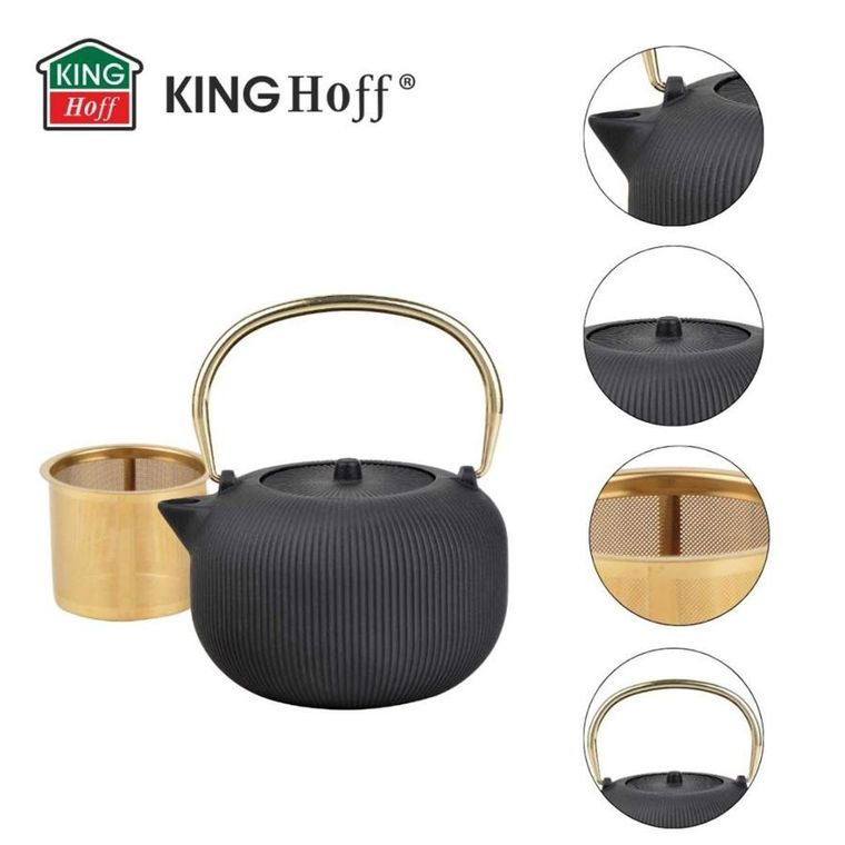 Kinghoff, zaparzacz żeliwny imbryk z filtrem, 1l