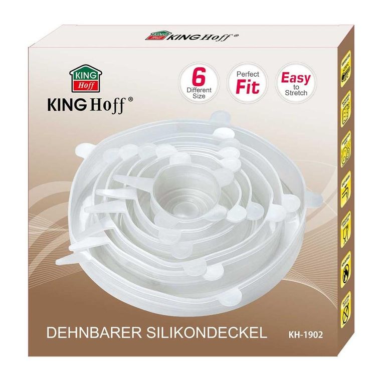 Kinghoff, zestaw pokrywek silikonowych, 6 szt., KH-1902