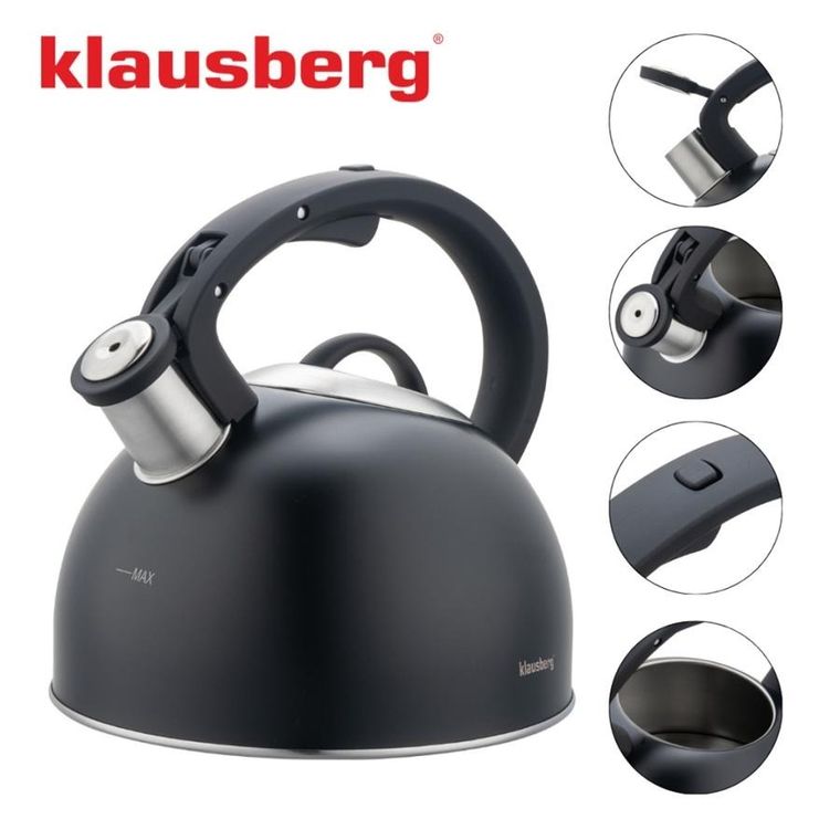 Klausberg, czajnik z gwizdkiem, stalowy, 2,5l, KB-7911