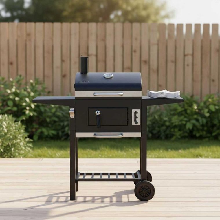 Klausberg, grill węglowy na kółkach z półkami, kb-9034