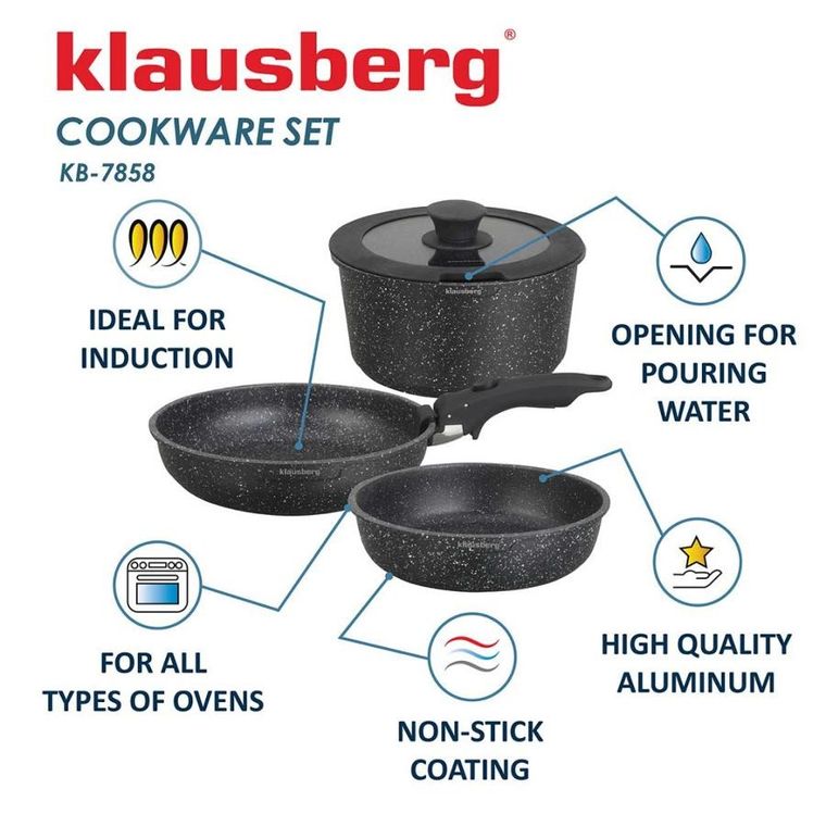 Klausberg, zestaw garnków marmurkowych, 5 elementów