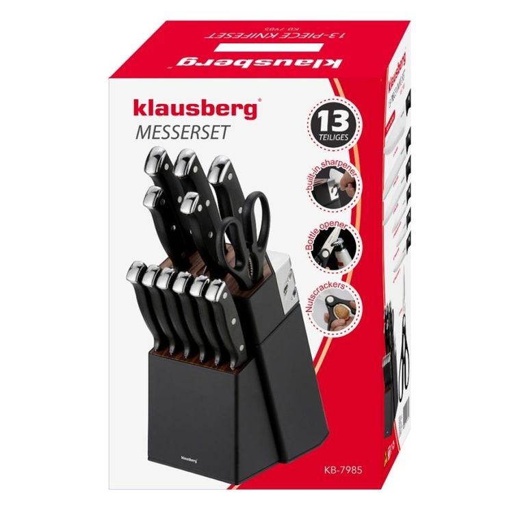 Klausberg, zestaw noży kuchennych i do steków w bloku, kb-7985