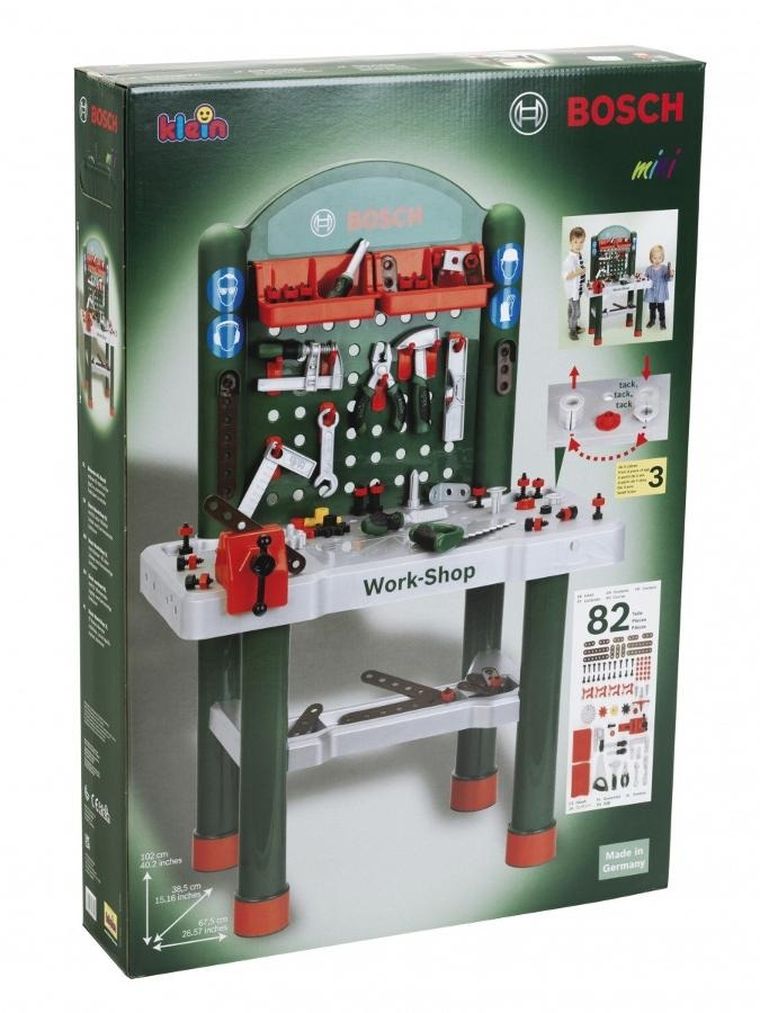 Klein, Bosch, Warsztat z narzędziami budowlanymi, 82 elementy