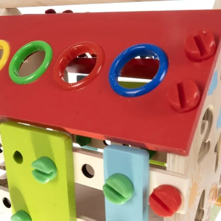 Kruzzel, drewniany domek edukacyjny, cymbałki i sorter