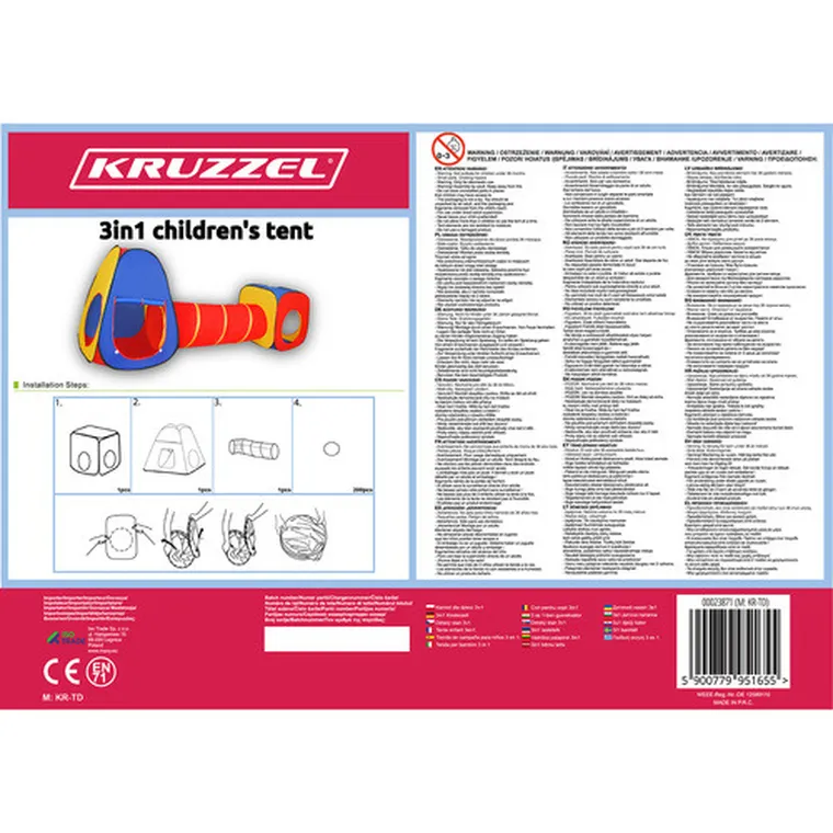 Kruzzel, namiot z tunelem, 3w1