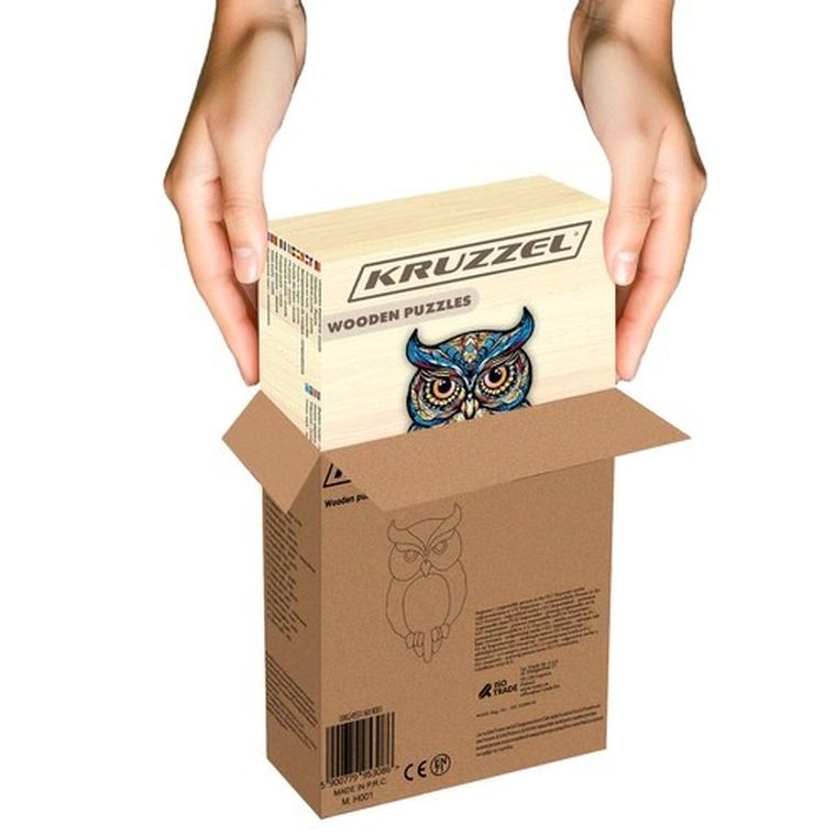 Kruzzel, sowa, układanka drewniana