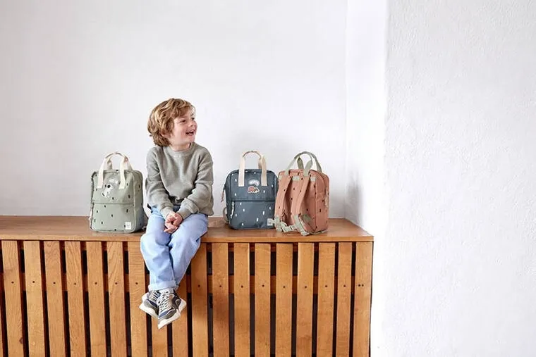 Lassig, Happy Prints, plecak dla przedszkolaka, kwadratowy, karmelowy