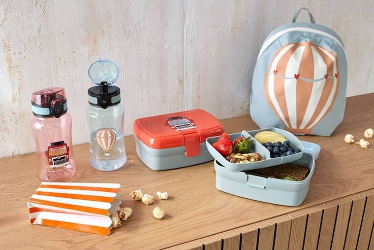 Lassig, Tiny Drivers, lunchbox + bidon, tritanowa butelka, 460 ml, Balon