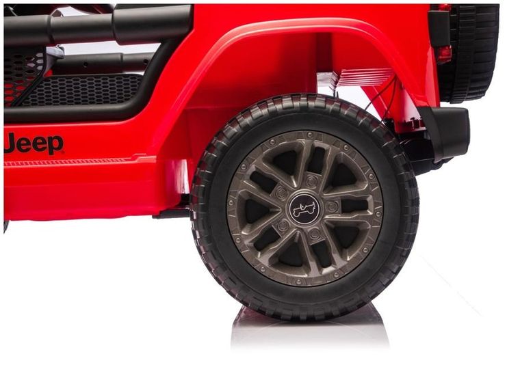 Lean Cars, Jeep Rubicon, pojazd na akumulator 4-4, DK-JWR556 4-200W 24V, czerwony