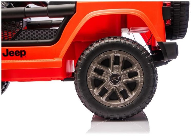Lean Cars, Jeep Rubicon, pojazd na akumulator 4-4, DK-JWR556 4-200W 24V, pomarańczowy