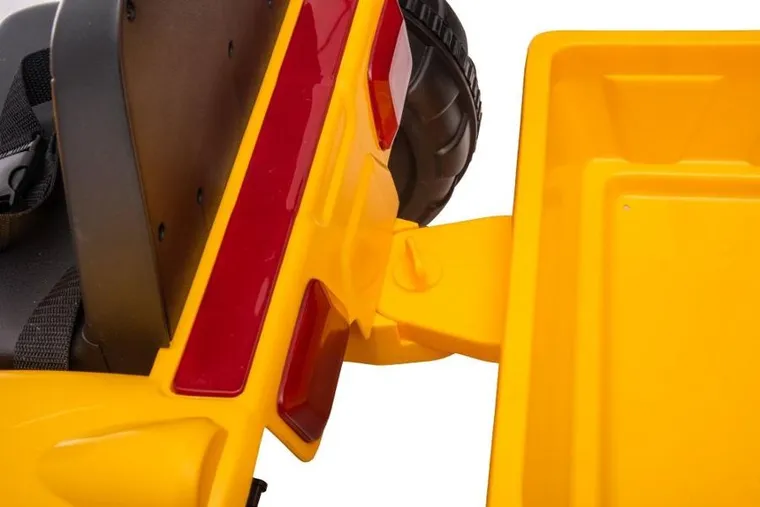 Lean Cars, traktor z przyczepą, pojazd na akumulator, S617, żółty