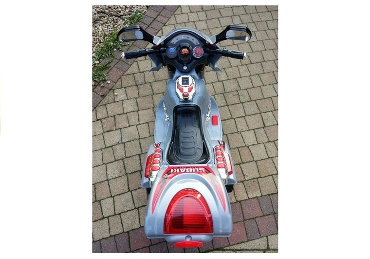 Lean Toys, Motor, pojazd na akumulator, srebrny