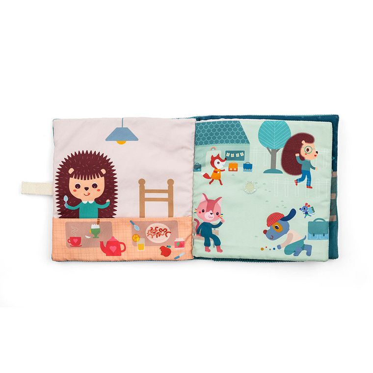 Lilliputiens, Jeżyk Leon, Emocje, książeczka aktywizująca z mini pacynkami, 18m+