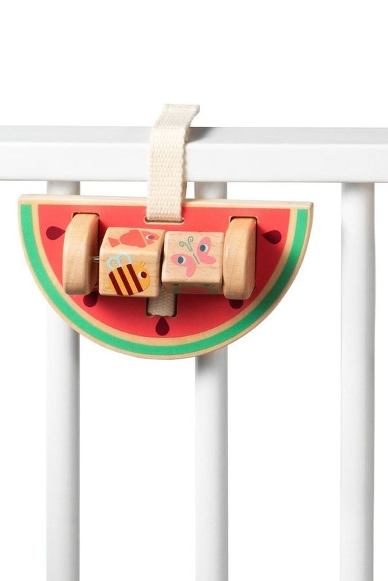Lilliputiens, Nosorożec Marius, zestaw drewnianych zawieszek aktywizujących, 9m+