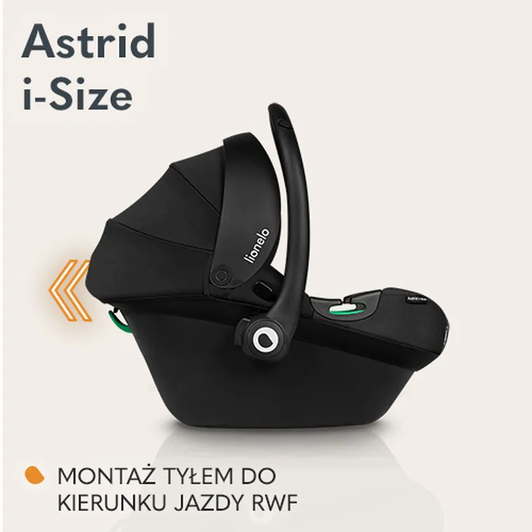 Lionelo, Astrid, I-size, fotelik samochodowy, Black Grey, 40-87 cm