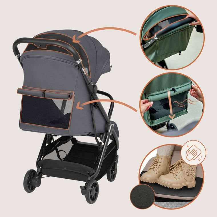 Lionelo, Bess, wózek spacerowy, grey stone