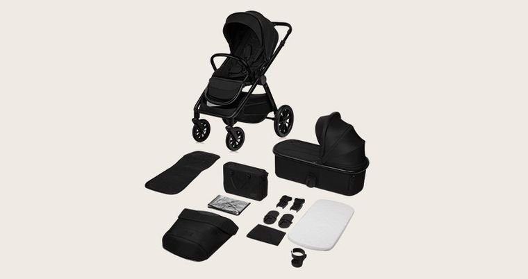 Lionelo, Layla, wózek wielofunkcyjny, 2w1, Black Onyx