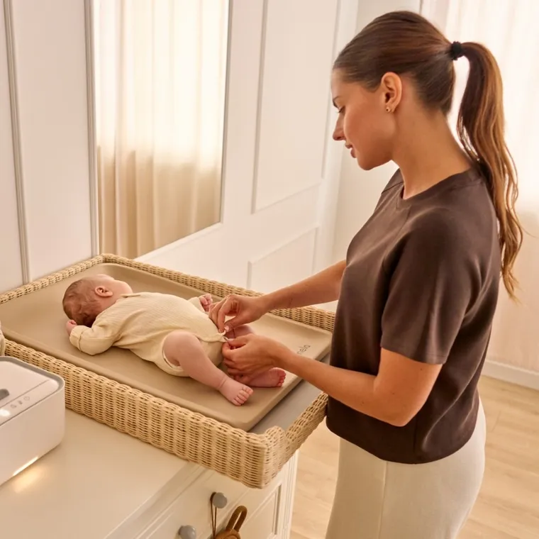 Lionelo, Megs, wielofunkcyjna mata do przewijania, beige sand