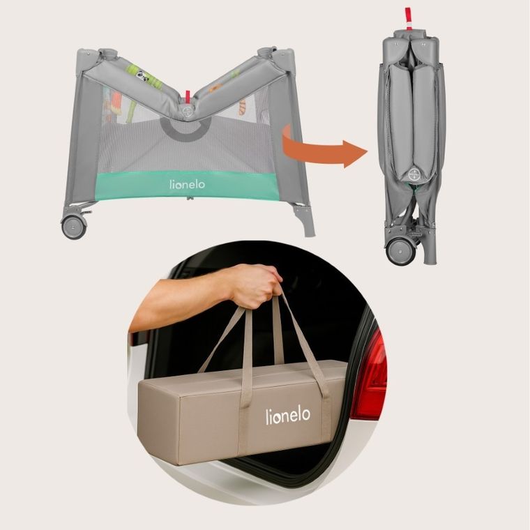 Lionelo, Mille Plus, kojec wielofunkcyjny, grey green