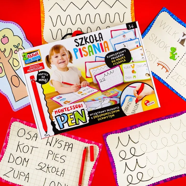 Lisciani, Montessori, szkoła pisania z 18 tabliczkami