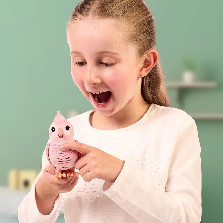 Little Live Pets, Mój Prawdziwy Ptaszek, Rosie, ćwierkający ptaszek w klatce, zabawka interaktywna, różowy