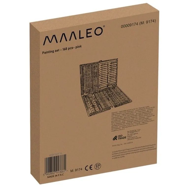 Maaleo, zestaw do malowania w walizce, różowy, 168 szt.