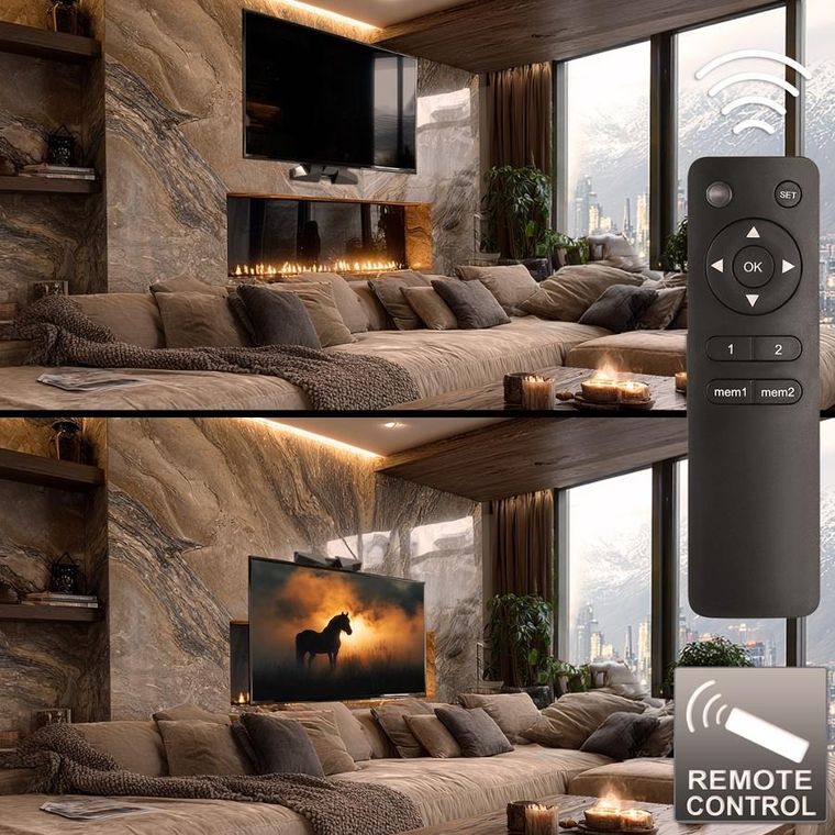 Maclean, uchwyt do telewizora, elektryczny nad kominek, 37"-70", 35 kg, z pilotem, MC-891