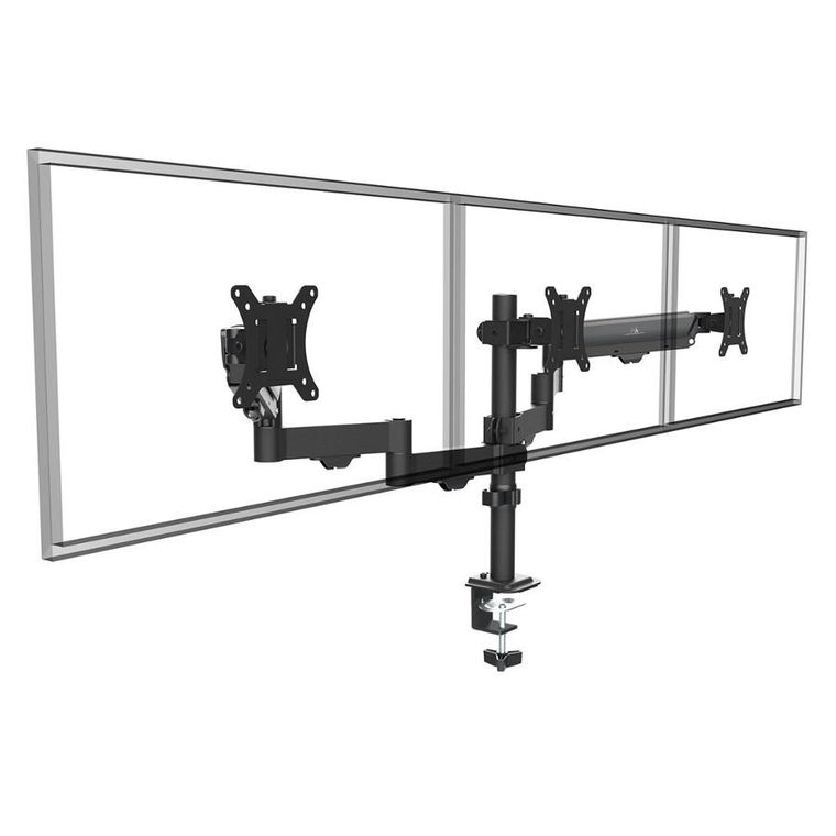 Maclean, uchwyt ns 3 monitory, sprężyna gazowa, 17"-27", 2-8 kg, czarny, MC-137