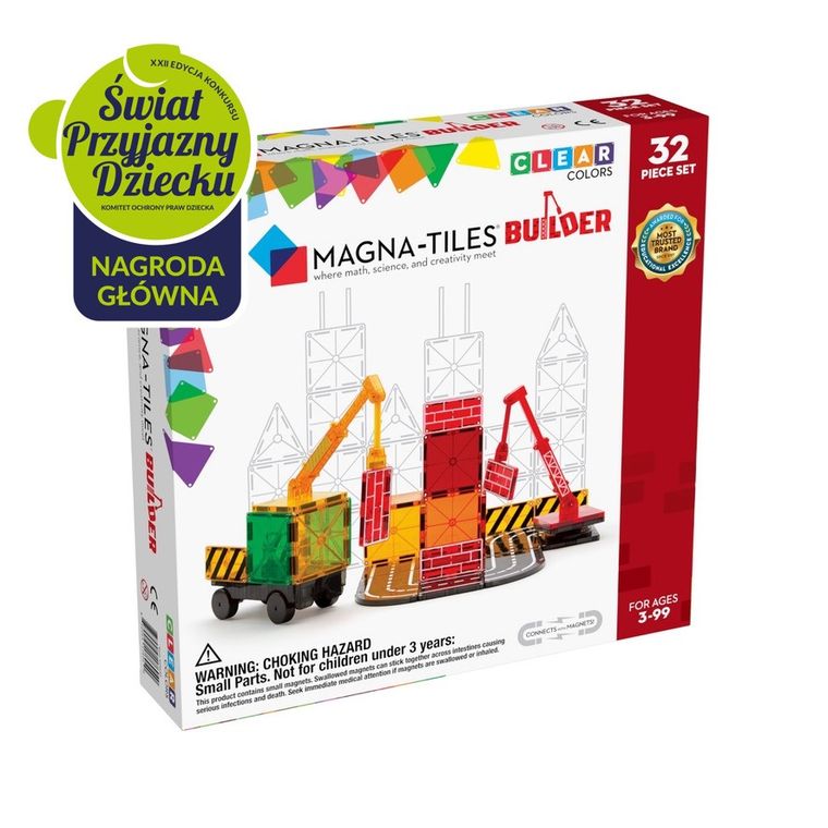 Magna Tiles, Builder, klocki magnetyczne, 32 elementy