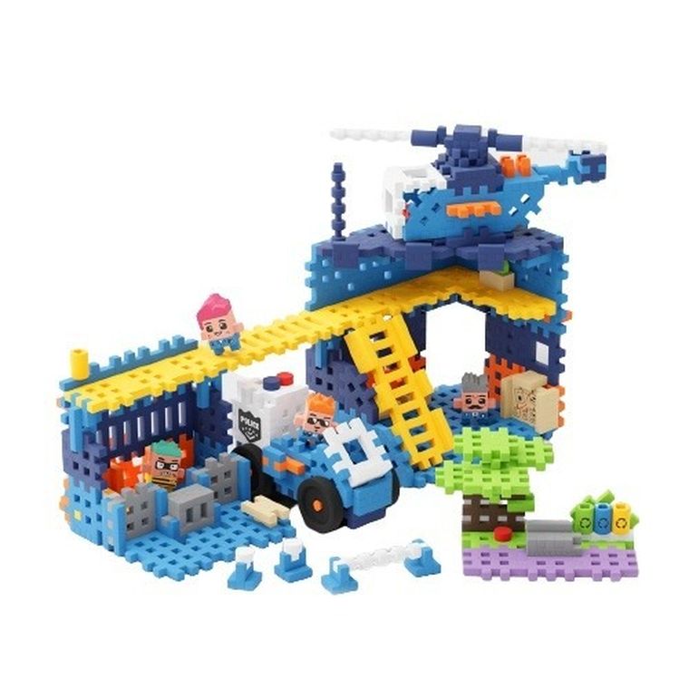 Marioinex, Mini Waffle, City, Posterunek Policji, klocki konstrukcyjne, 280 elementów