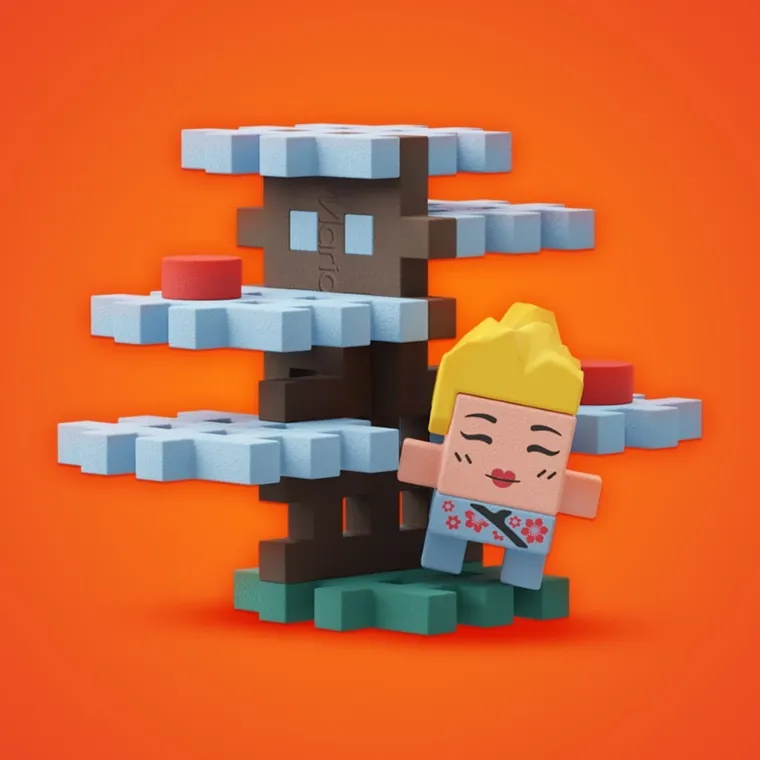 Marioinex, Mini Waffle, Saszetka niespodzianka, klocki konstrukcyjne, 15 elementów