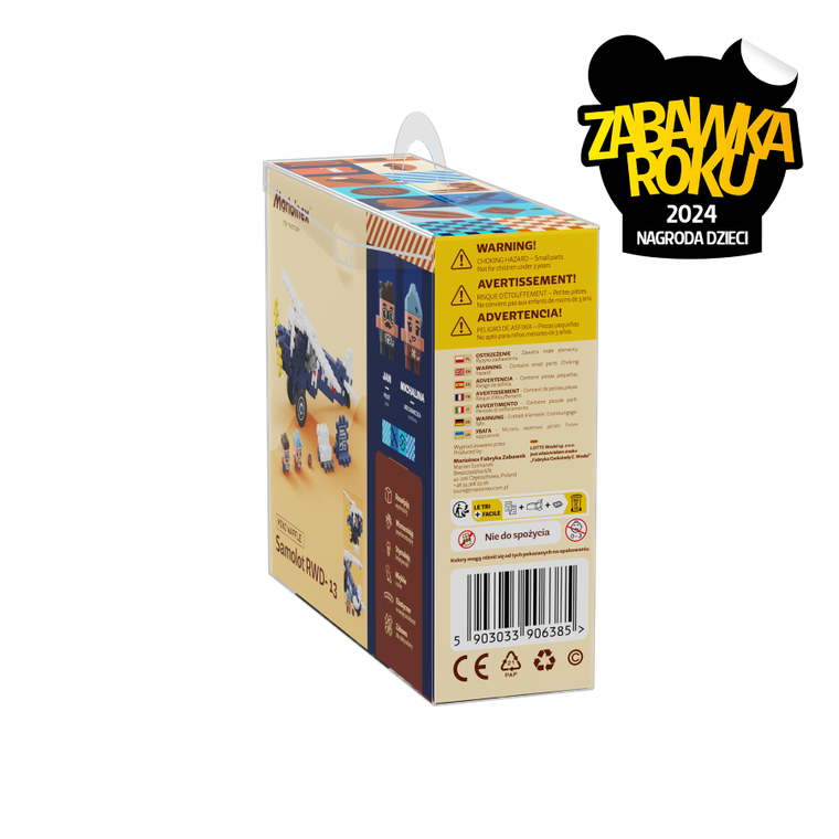 Marioinex, Mini Waffle, Wedel, Samolot RWD-13, klocki konstrukcyjne, 120 elementów