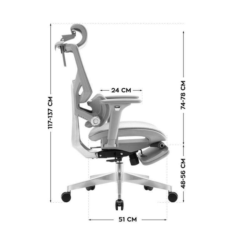 Mark Adler, Expert 8.7 Grey Mesh, fotel ergonomiczny