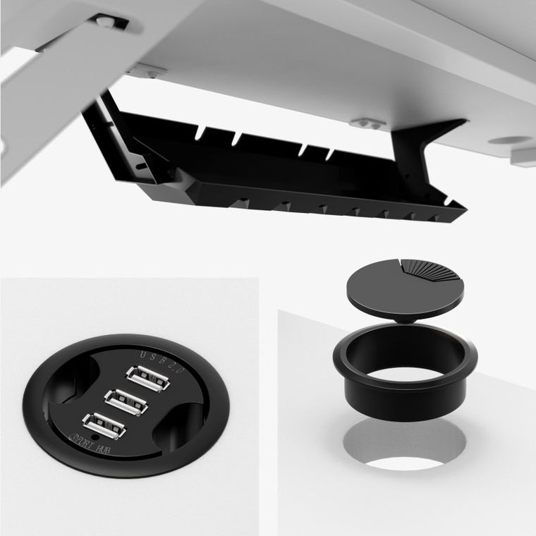 Mark Adler, Leader 5.1 White, biurko komputerowe z półką, 115 cm