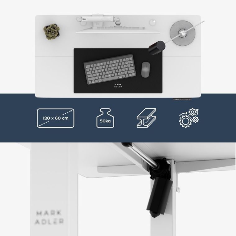 Mark Adler, Leader 6.9 White, biurko elektryczne, regulowane, 120 cm
