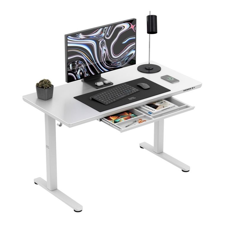 Mark Adler, Leader 8.5 White, biurko elektryczne, ze szklanym blatem, 120 cm