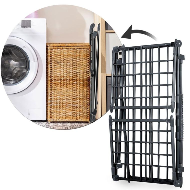 Massido, Lina, suszarka na pranie stojąca rozkładana, czarna, 22 mb