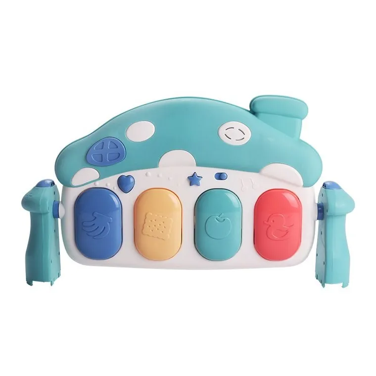 Mata edukacyjna dla niemowląt z pianinem, zielona