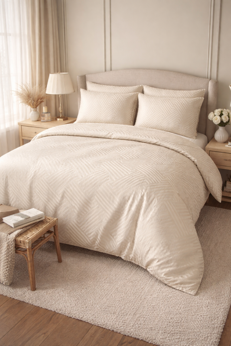 Matex, 3-częściowy komplet pościeli, adamaszek geometryczny, 160-200 cm