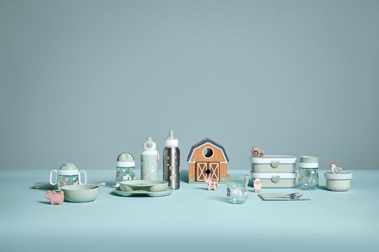 Mepal, Campus, Little Farm, lunchbox, bidon i pojemnik na owoce, zestaw