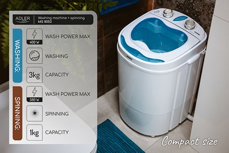 Mesko, pralko-wirówka turystyczna MS 8053, 150W