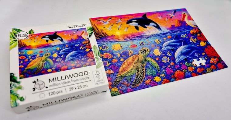 Milliwood, Głębia Oceanu, puzzle drewniane, 120 elementów