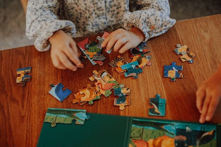 Mudpuppy, Safari & Dżungla, puzzle magnetyczne, 2w1, 20 elementów